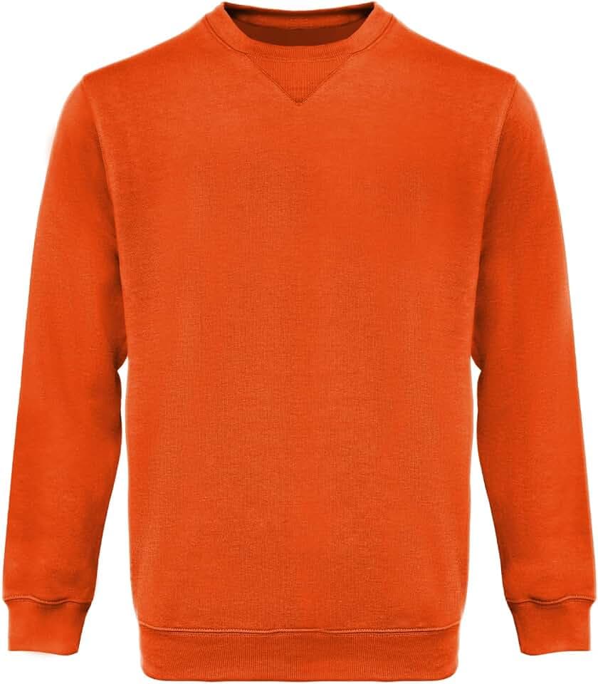 WORK IDEA Herren Fleece Sweatshirt Crewneck Arbeitspullover aus Baumwolle Langarm mit Rippbündchen an Kragen Ärmeln und Saum Maschinenwaschbar