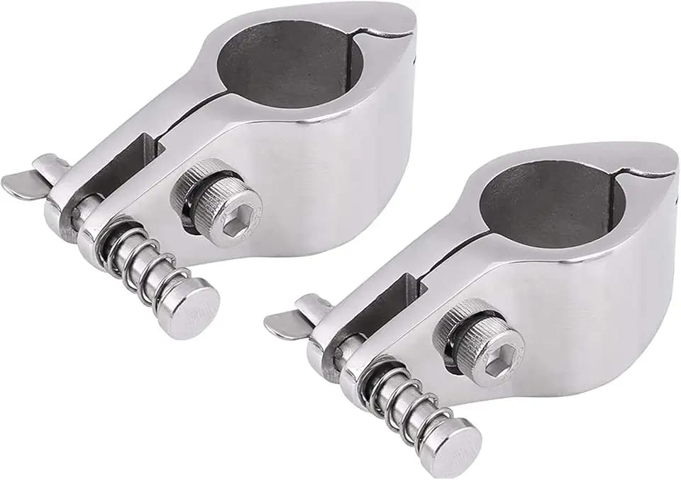 Heavy Dudy 316 SS Bimini Top Hinged Jaw Slide w/Boat Pin & Cam Clamp Pair 7/8" （22MM ） by NRX&XRC