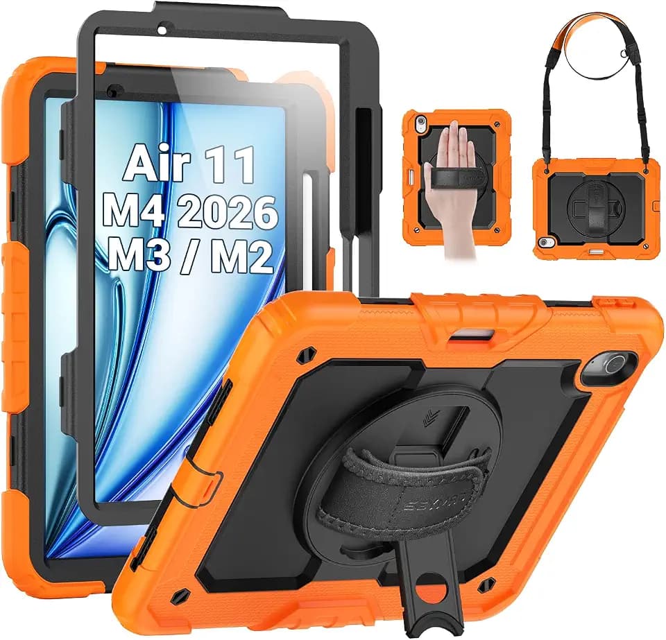 SEYMAC Case for iPad Air 11 Inch M4/M3/M2 (2026/2025/2024), Orange