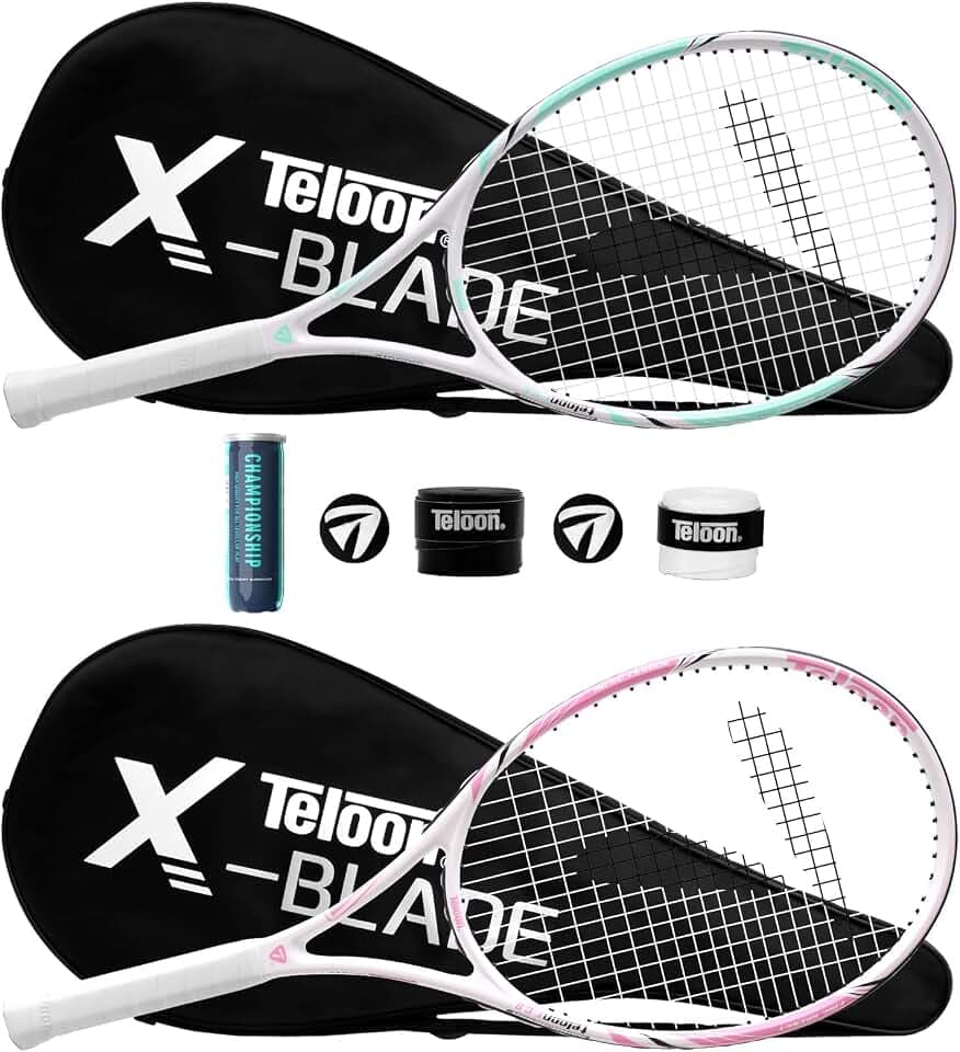 Teloon Tennis Rackets for Adults 2 pcs Recreational -27 inch Tennis Racquet for Men and Women College Students Beginner Tennis Racket.…