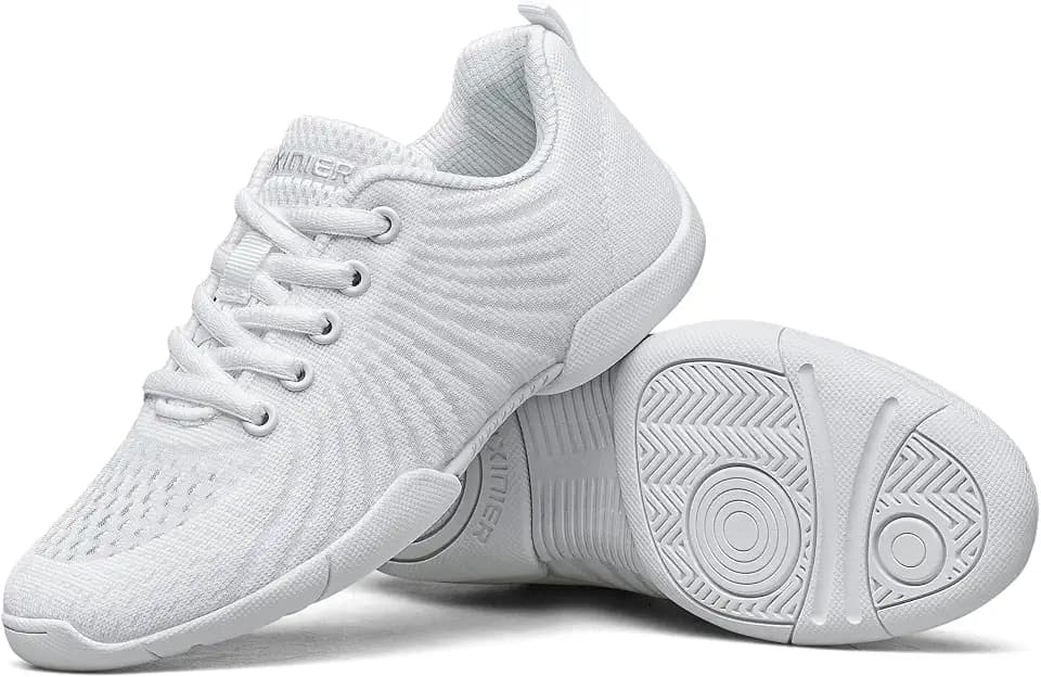 BAXINIER Girls White Cheerleading Shoes