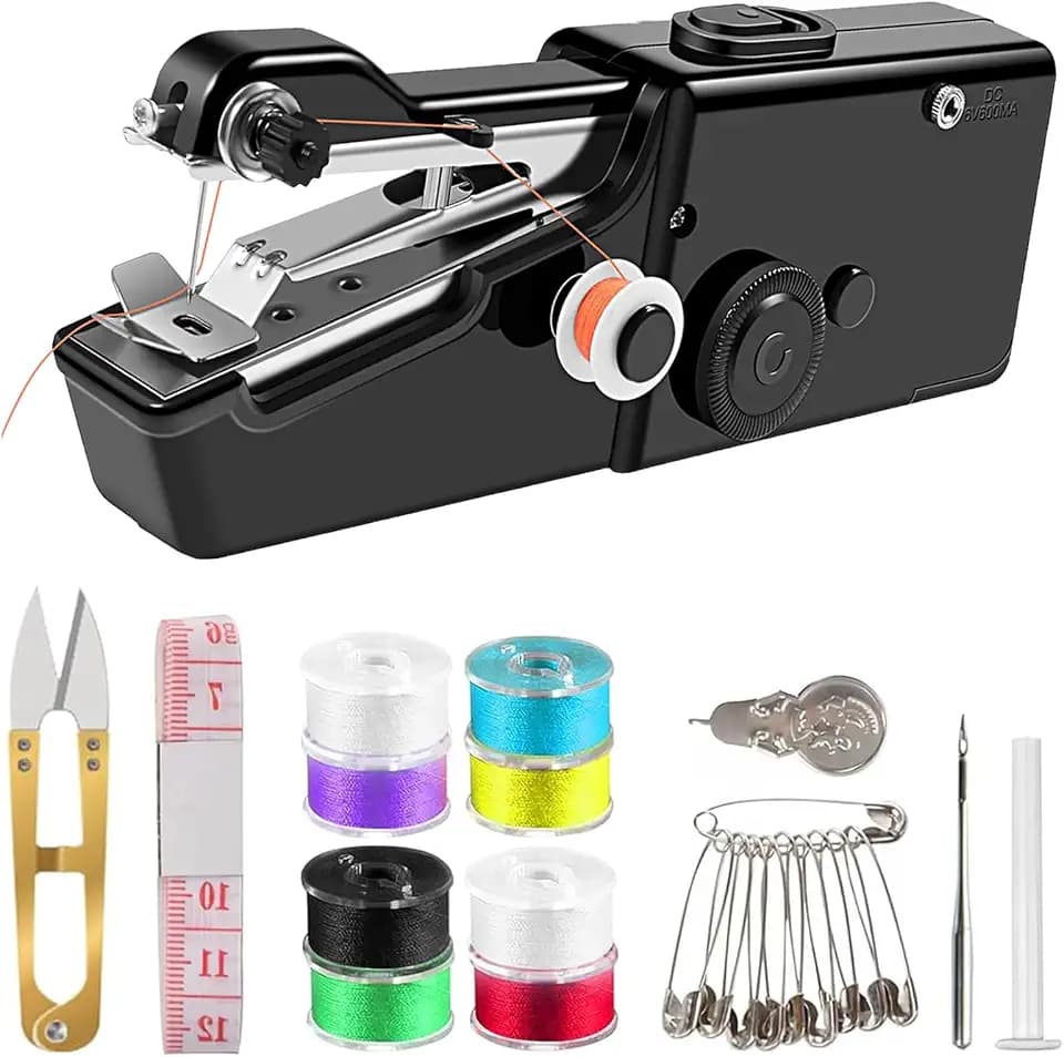 HhBdy Handnähmaschine, Mini Nähmaschine Tragbar Sewing Machine mit Nähmaschinenzubehör, Hand Sewing Machine DIY, Stickmaschine Kinder für Kinderkleidung Reparieren DIY-Basteln