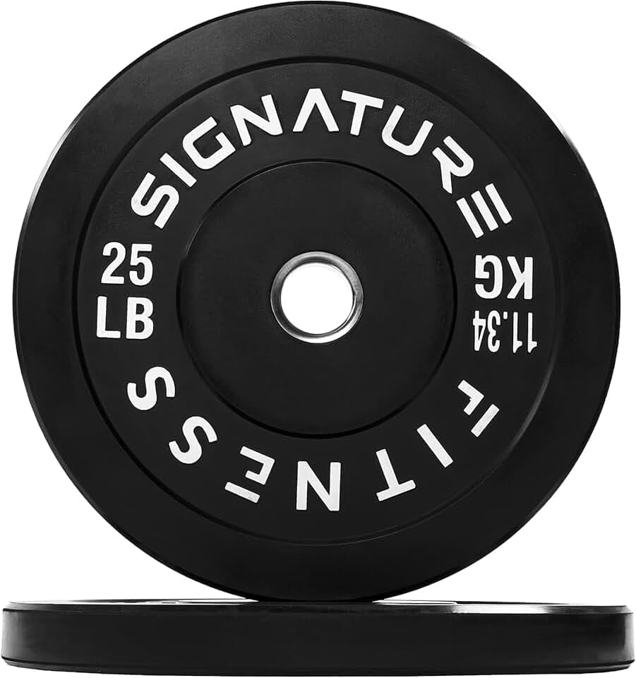 2-Inch Olympic Bumper Plates, Perfect Weight Plates for Weightlifting and Strength Training, Multiple Weights Available
