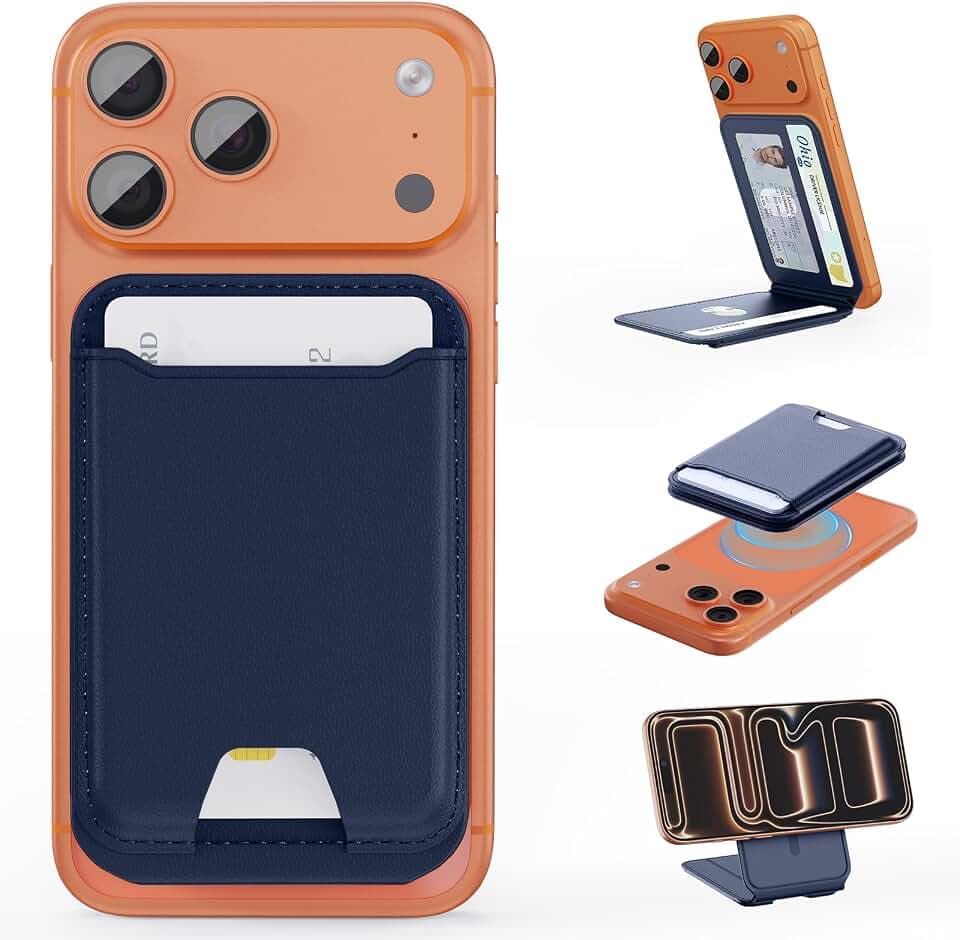 for MagSafe Wallet with Adjustable Stand, 5 Cards Holder, RFID Blocking