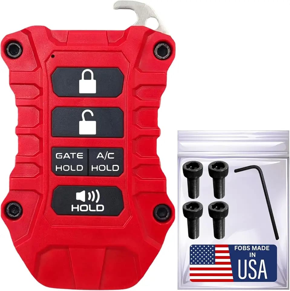 for Toyota Key Fob Case - Heavy-Duty Protective Shell - Precision Fit for Tundra, Tacoma, Sequoia & Corolla - Impact-Resistant & Stylish Upgrade - Enhanced Grip (Red Fob, Black Screws)