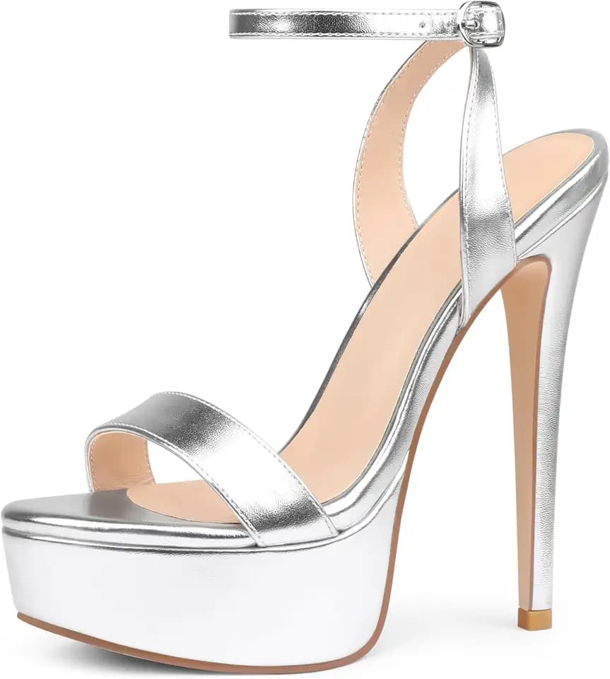 Women's Sexy Platform Heeled Sandals 5.7IN Strappy Stiletto Heels