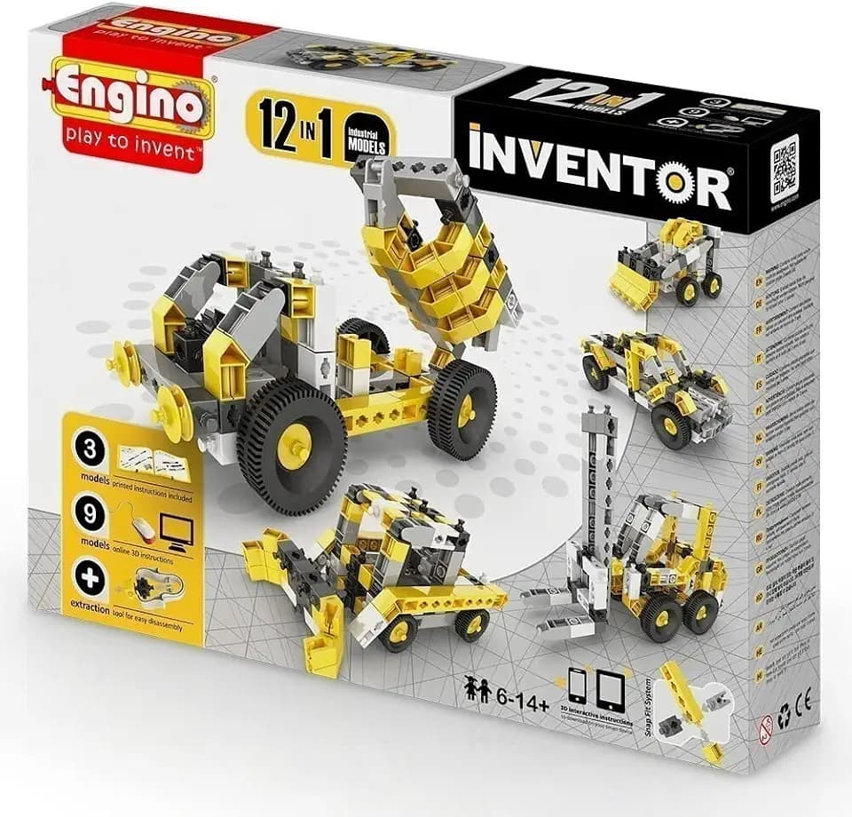 Engino-INVENTOR 1234 - Konstruktionsbausatz 12 in 1 Baumaschinen