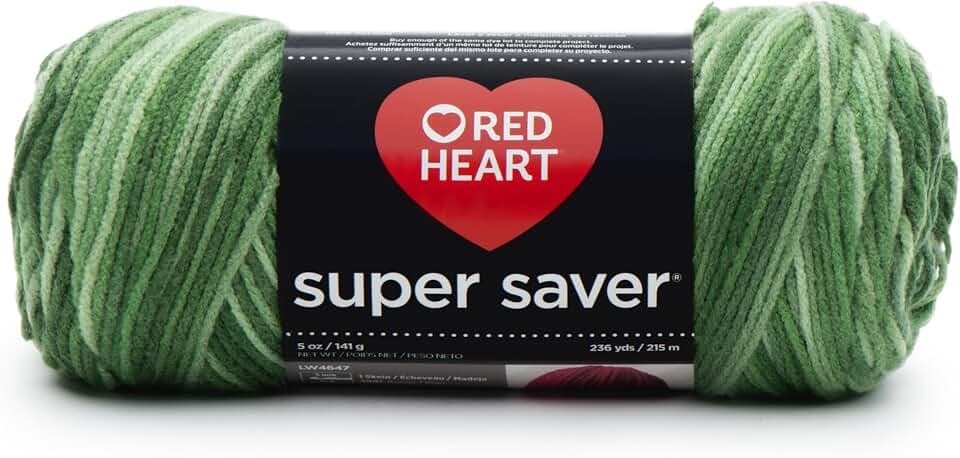 Red Heart E300.0629 Super Saver Economy Yarn, Green Tone
