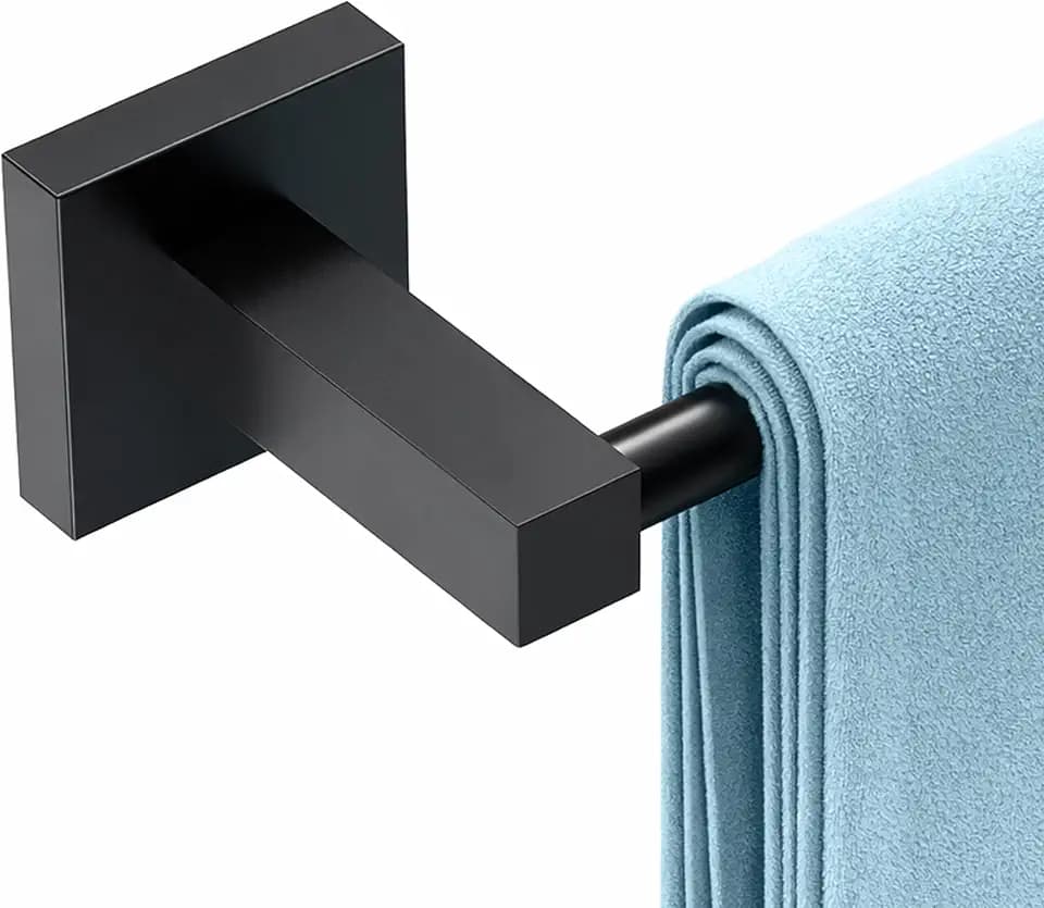 RUACQ Towel Bar 18" Towel Racks for Bathroom Wall Mounted, Matte Black