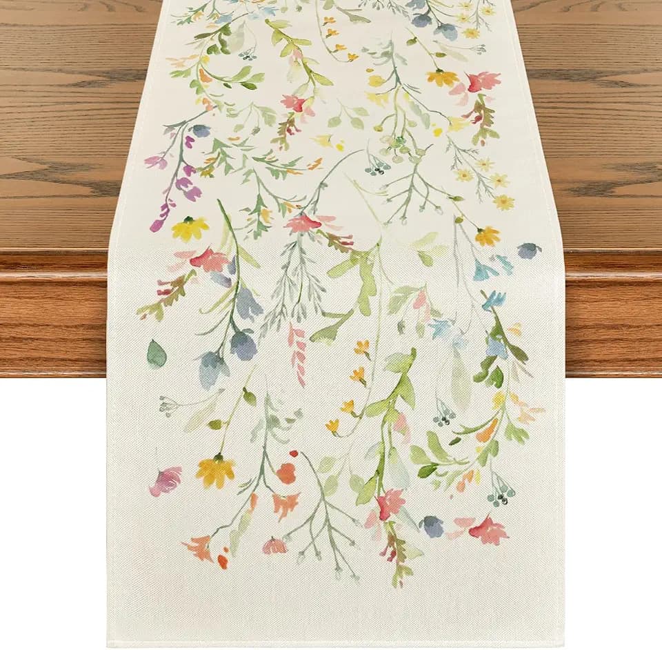Artoid Mode Bloom Wildflowers Spring Table Runner Home Decor 13x120 Inch