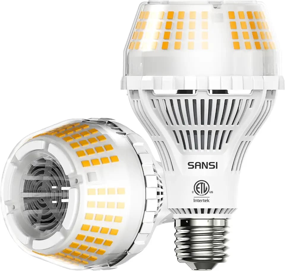 SANSI 200W Equivalent Bright Light Bulbs 2-Pack, 3000 Lumens Non-Dimmable