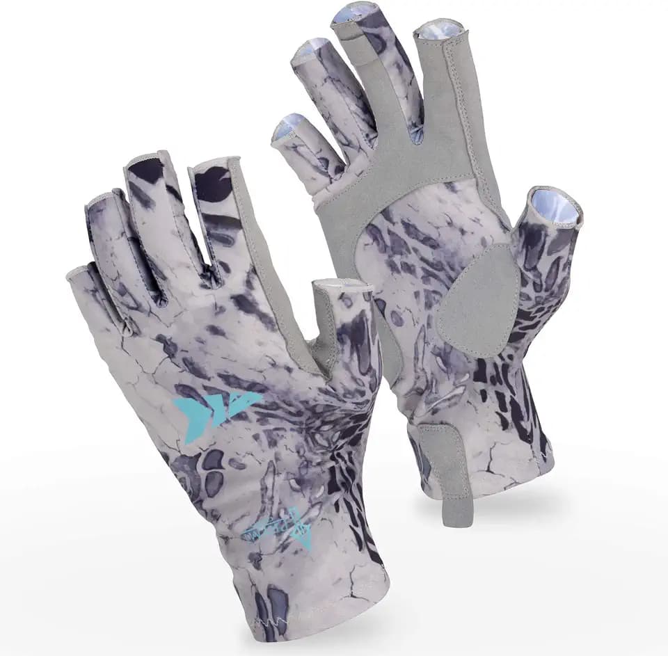 KastKing Sol Armis UPF50+ Fingerless Fishing Gloves, Men and Women