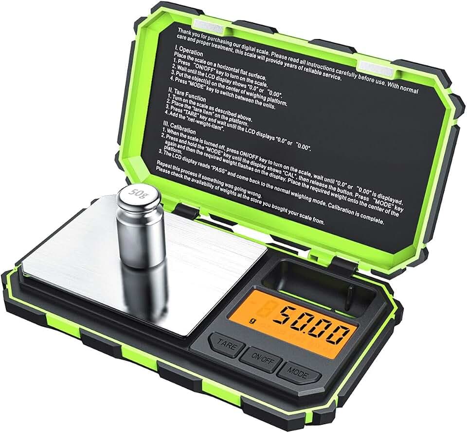 Brifit Feinwaage 0,01 g, Digitale Taschenwaage 200g/ 0,01 g Digitalwaage, Grammwaage, Goldwaage, Münzwaage, mit EIN 50g Edelstahl Kalibriergewicht, Kontrastreiches LCD, Tara Funktion, Auto aus Funtion