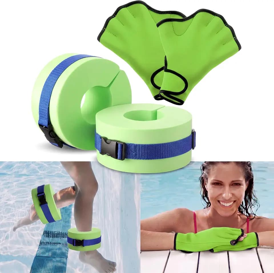 Hungdao 4 Pcs Water Aerobics Set for Aquatic Exercise Water Weights