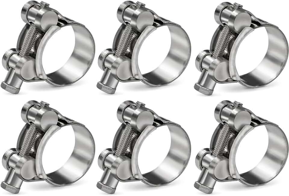 Schlauchschellen Edelstahl, 29-31mm Rohrschelle(7verschiedene Größen), 6 Stück Auspuffschelle, Schlauchschellen Set, W4 Schlauchklemme Geeignet für Wasserleitung, Garten, Waschmaschine