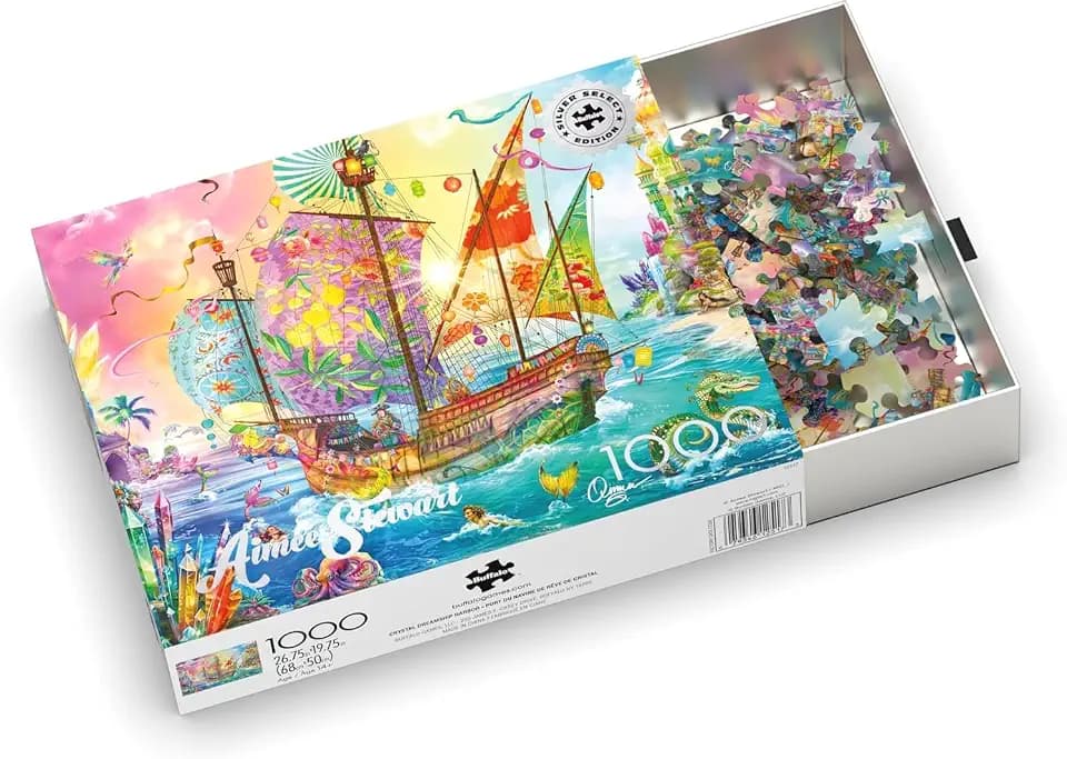 Buffalo Games - Aimee Stewart Crystal Dreamship Harbor - 1000 Piece Puzzle