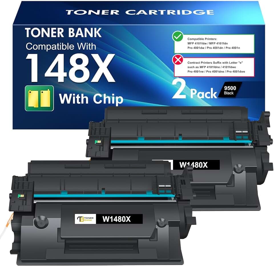 148X Black High Yield Toner Cartridge for HP 148A W1480X 4001n MFP 4101fdw