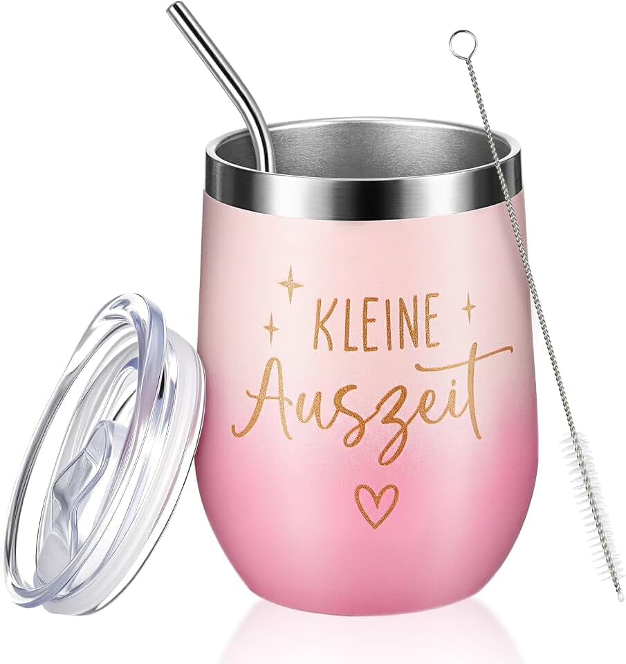 Hestya Kleine Auszeit Geschenk für Frauen 355ml Thermobecher mit Deckel
