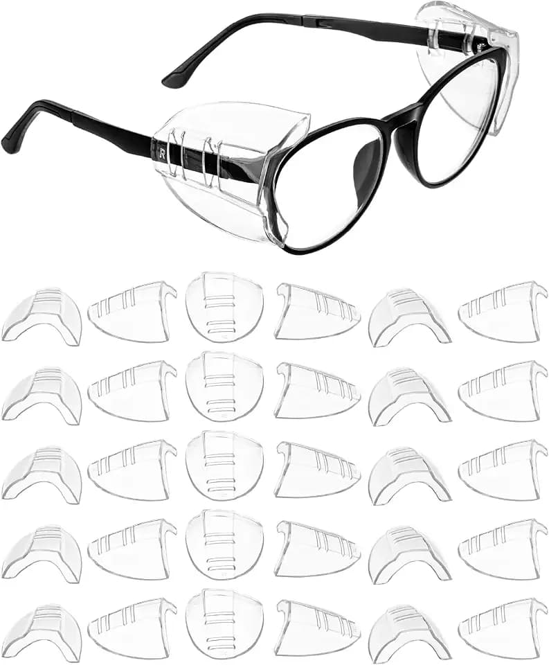 UNCO- Safety Side Shields for Glasses, 2/4/6/10/12/16/20/24/30/32 pcs, Safety Glasses Side Shields for Eyeglasses