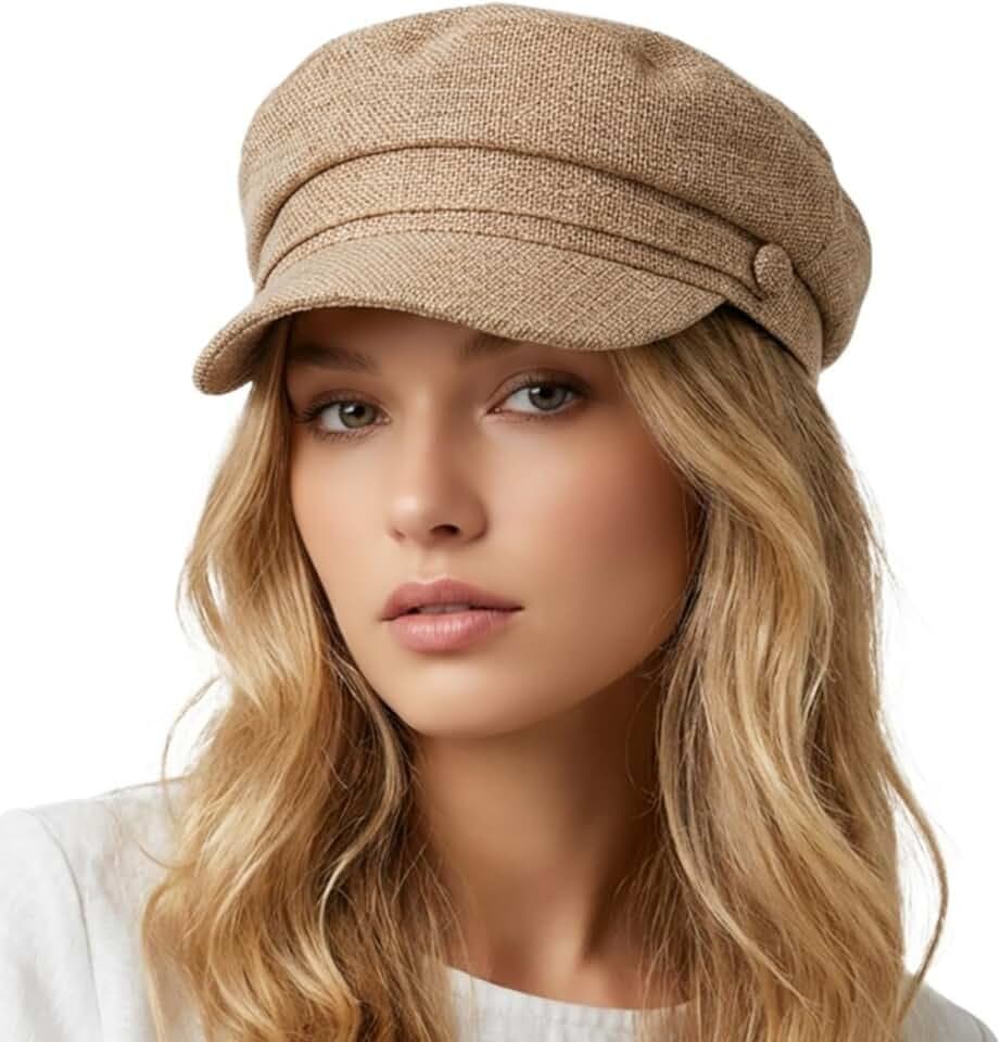 Damen breite Krempe Premium Newsboy Cap Baskenmütze Mode Vintage achteckige flache Kappe für Winter Herbst