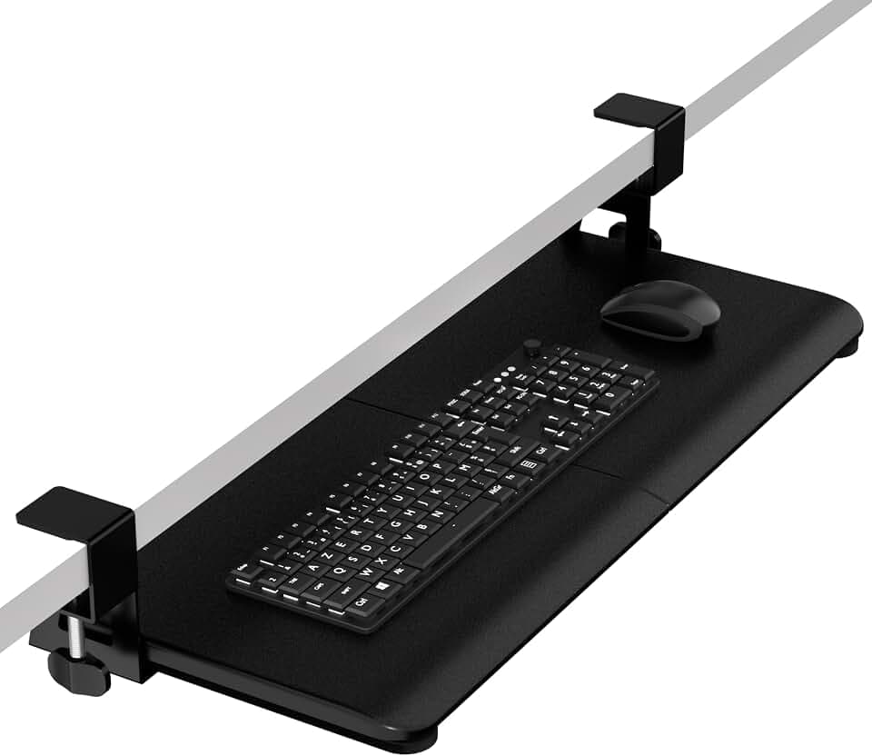 ERGOMAKER Tastaturablage Untertischmontage mit C-Halterung Schwarz