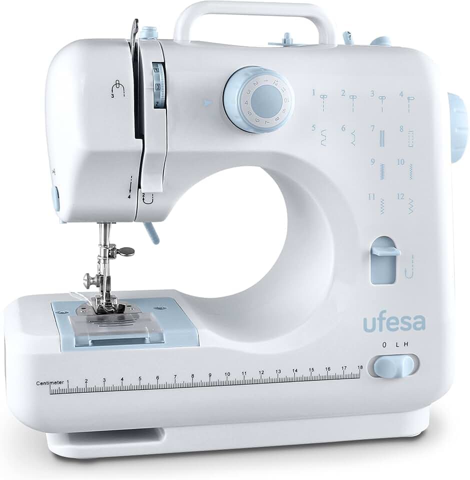 Ufesa SW20 Facile Nähmaschine, 2 Stiche, 2 Geschwindigkeiten, Nählicht, Pedal/Manueller Schalter, 6 V Leistung