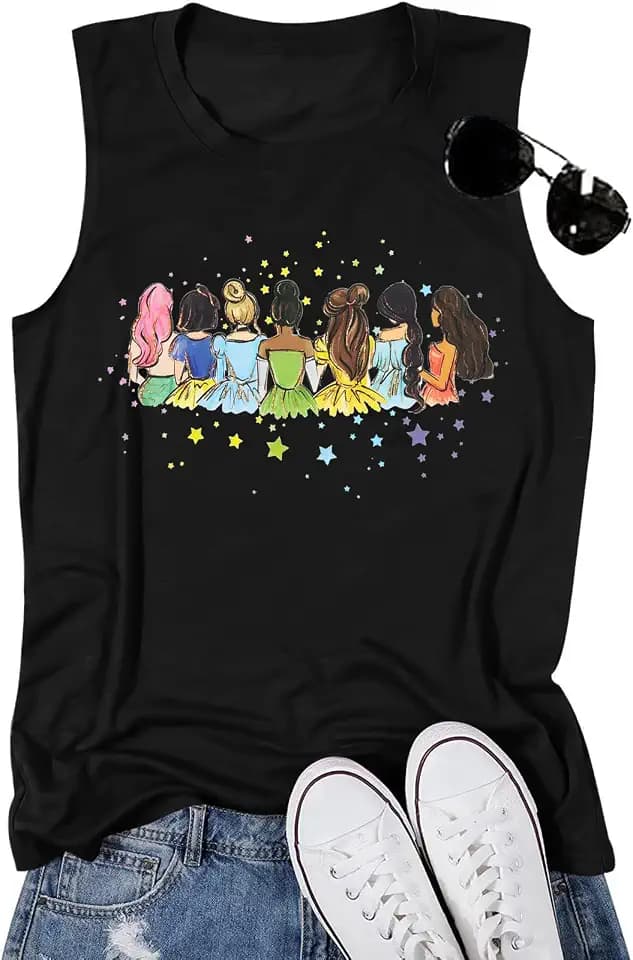 Magical Tank Tops Women: Magic Princess Shirt Cute Magic Kingdom Tshirt Family Vacation Trip Sleeveless Tanks Tops