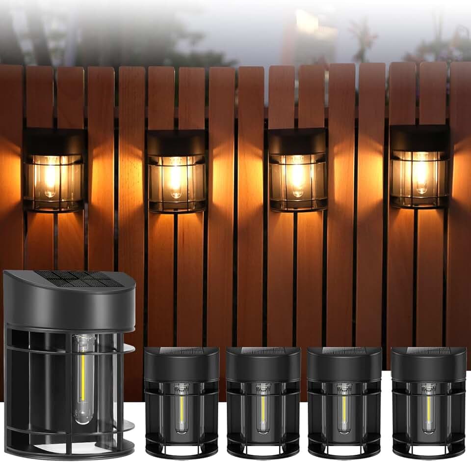 Solar Fence Lights, Upgrade Solar Deck Lights, Waterproof Solar Outdoor Lights for Wall Yard Post,Steps, Easy-to-Install
