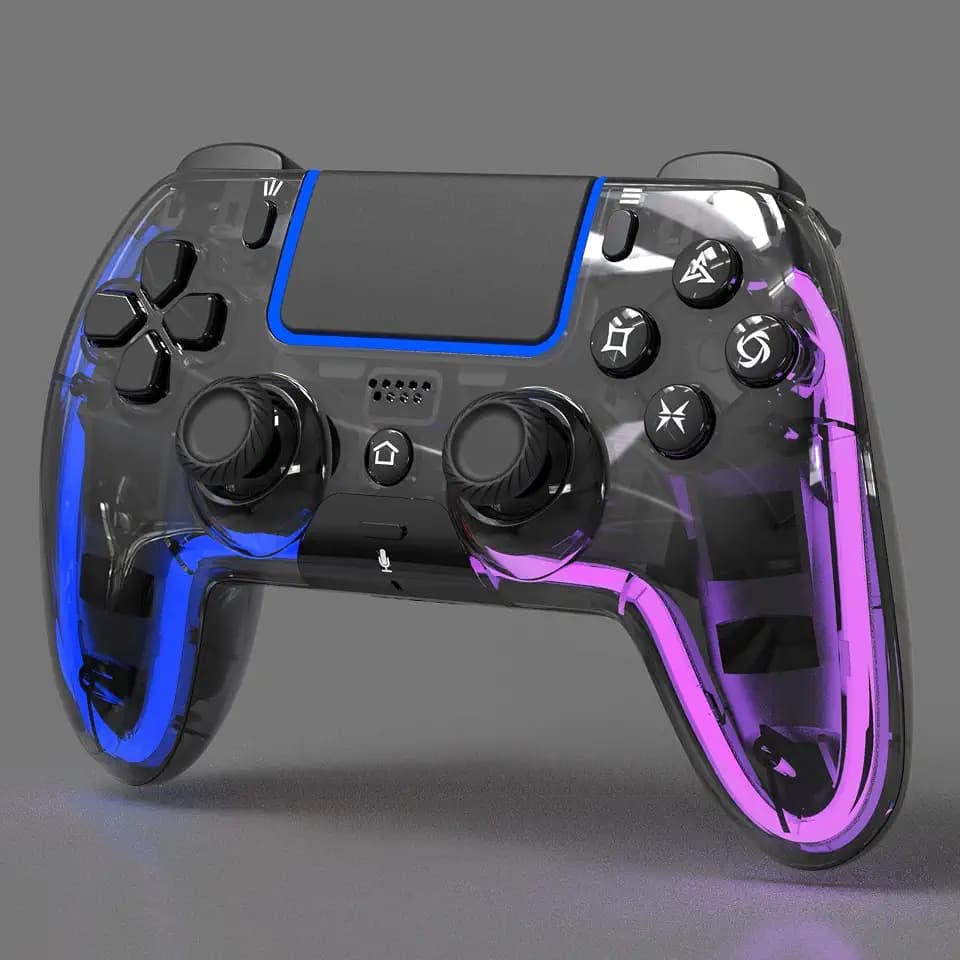 BETMI Wireless Controller for PS5, Pro/Slim/MAC/PC (Transparent Black)