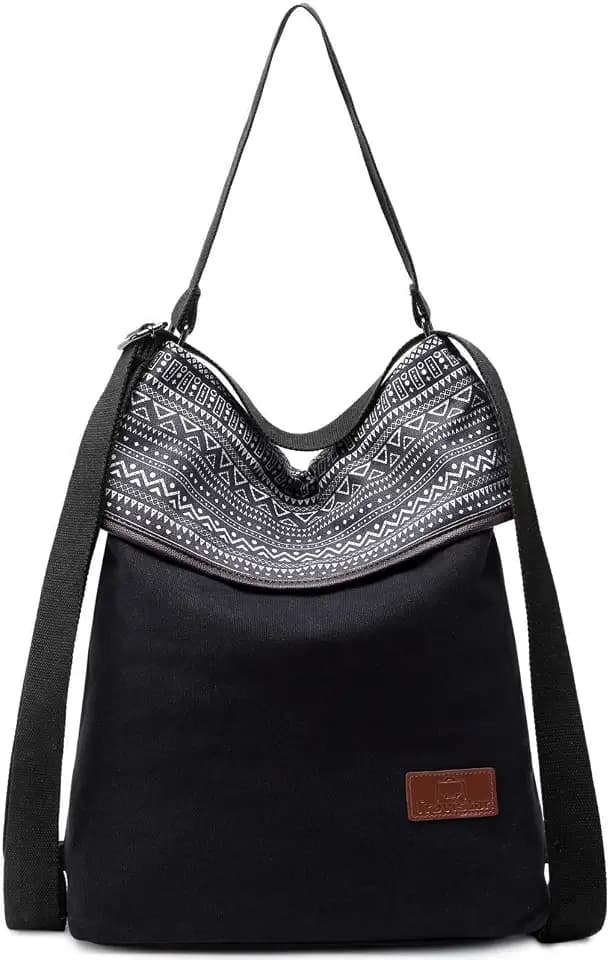 Travistar Damen Canvas Schultertasche Rucksack Groß Handtasche Vintage Damen umhängetasche Anti Diebstahl Tasche Damen Hobo Tasche für Alltag Büro Schule Ausflug Einkauf