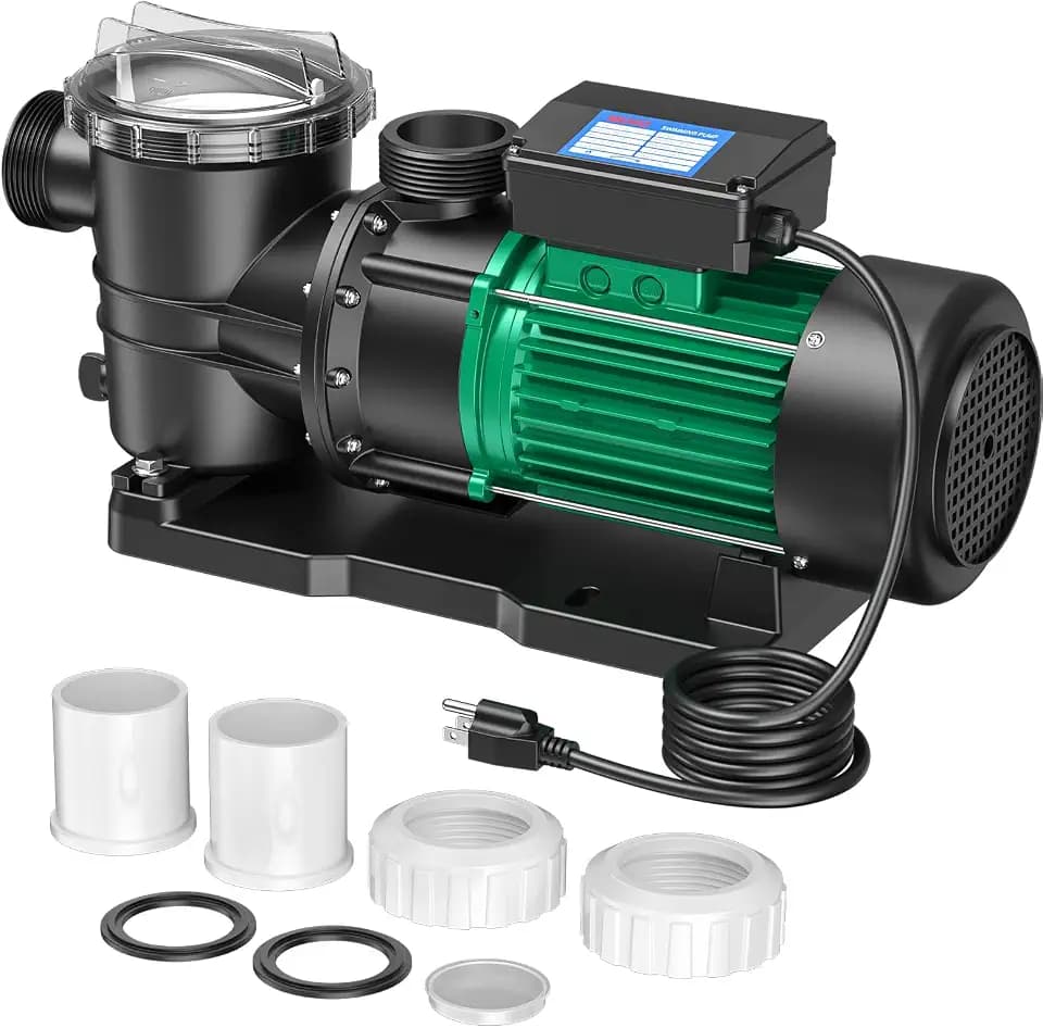 2 HP Swimming Pool Pump, 6980 GPH High Flow, 39.3 FT Max Head, 110V/60Hz IPX68 Waterproof, Inground & Above Ground Pool Water Circulation Pump