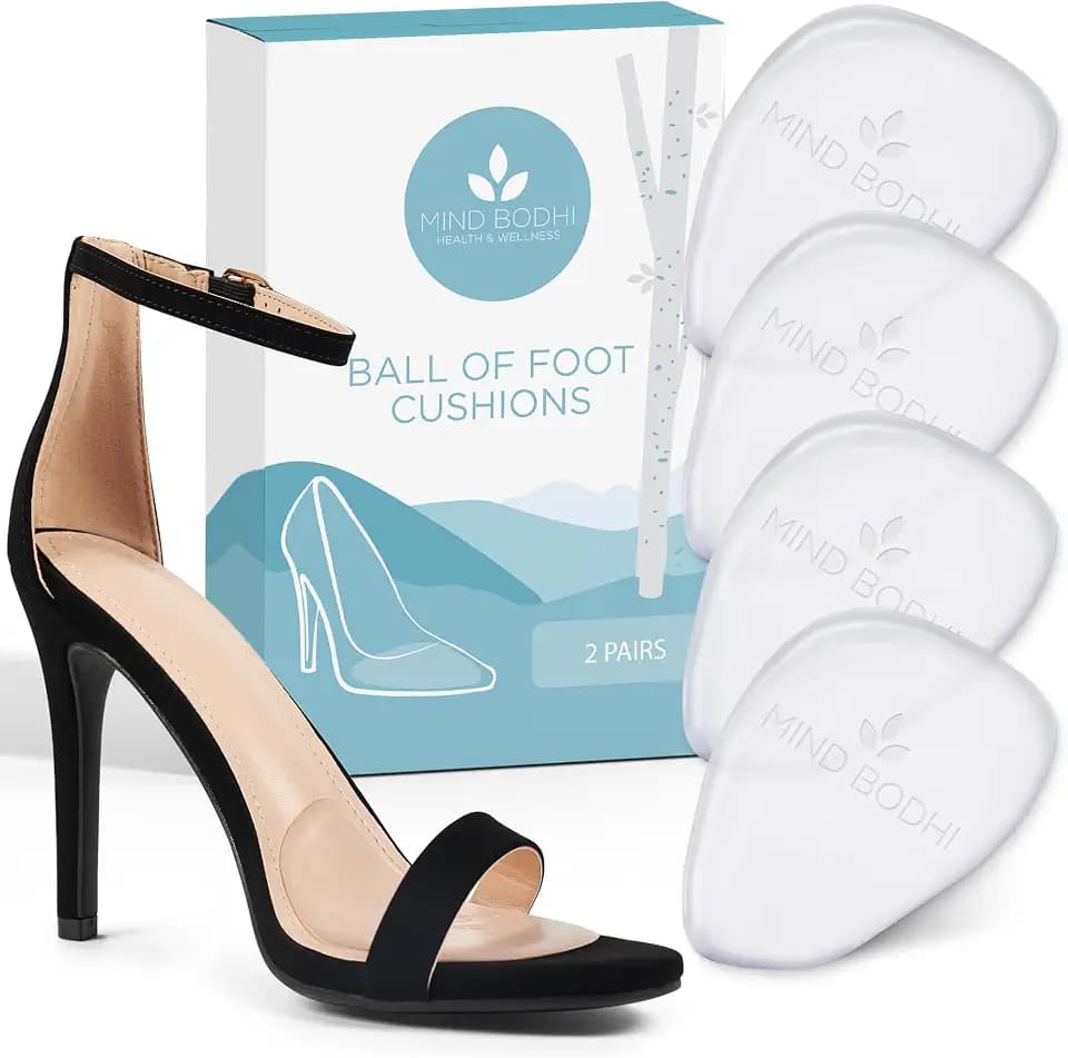 Mind Bodhi Ball of Foot Cushions for Women - 2 Pairs - Clear Gel