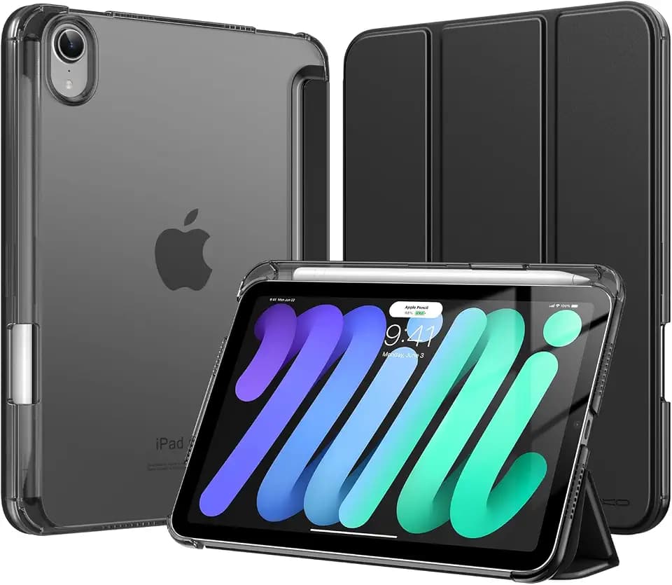 MoKo for iPad mini A17 Pro Case, iPad mini 7th/6th Case 2024/2021, Black