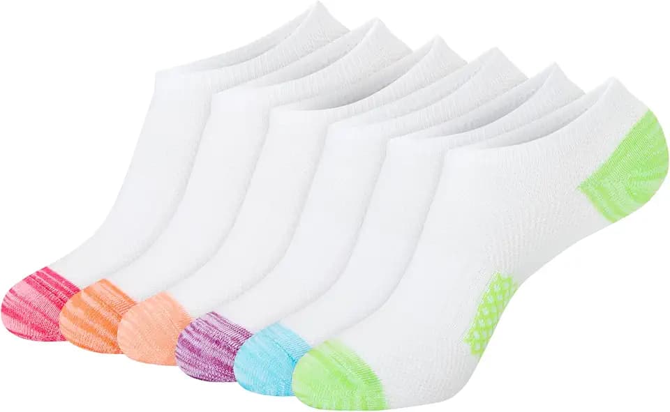 Hanes Women's Socks, Lightweight Breathable Socks, No Show and Super No Show, 6-Pack