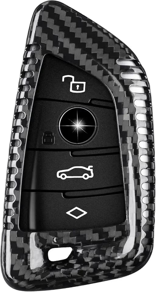 T-carbon Key Fob Cover Compatible with BMW 2 4 Series, i4 M2 X4M 2022-2026 Glass Fiber Key Fob Case Protector Compatible with BMW Smart Key, Black