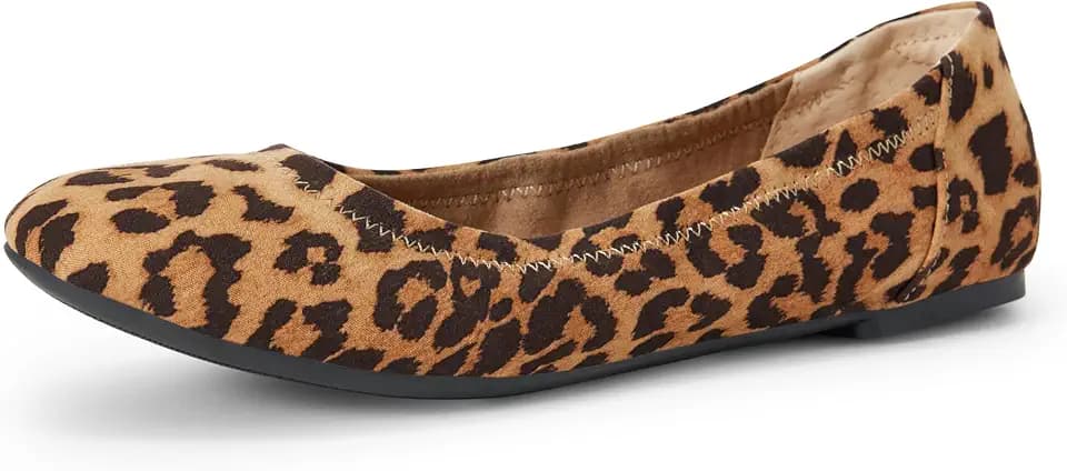 Amazon Essentials Women's Comfortable Round Toe Ballet Flats, Cushioned Memory Foam