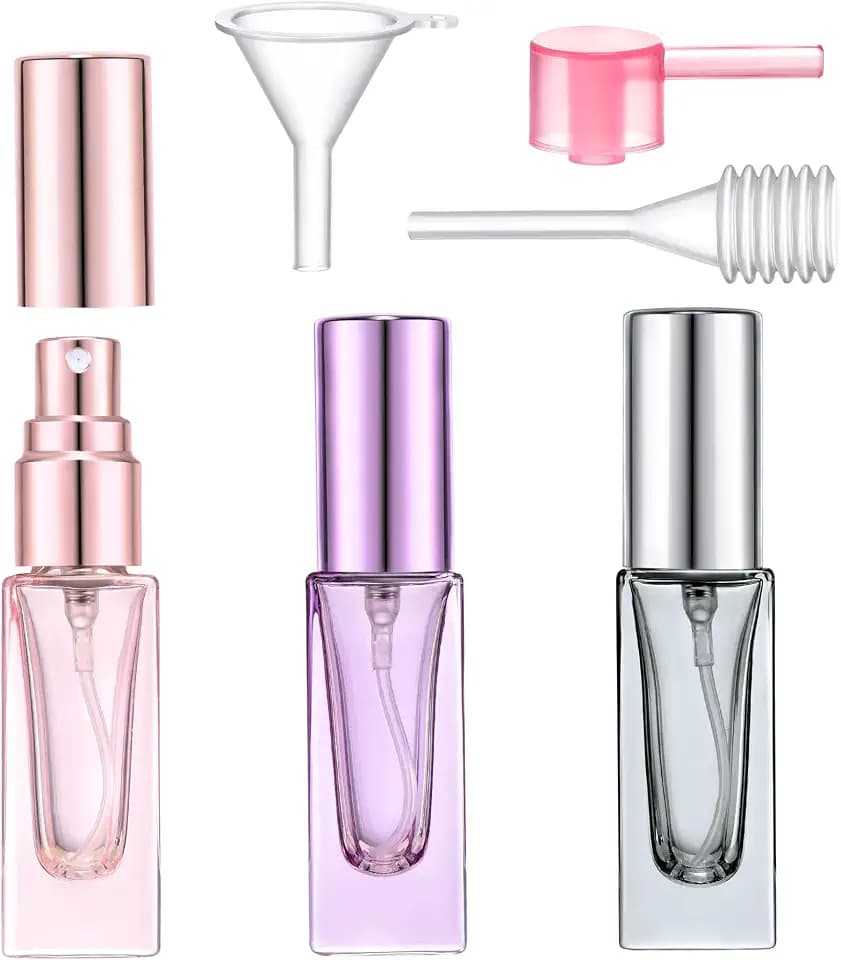 Travel Perfume Atomizer Refillable, 3 Pcs 5ML/0.17oz Mini Spray Bottles Fine Mist Cologne Travel Bottle Glass Perfume Bottles Empty Travel Size Perfume Refill Bottle