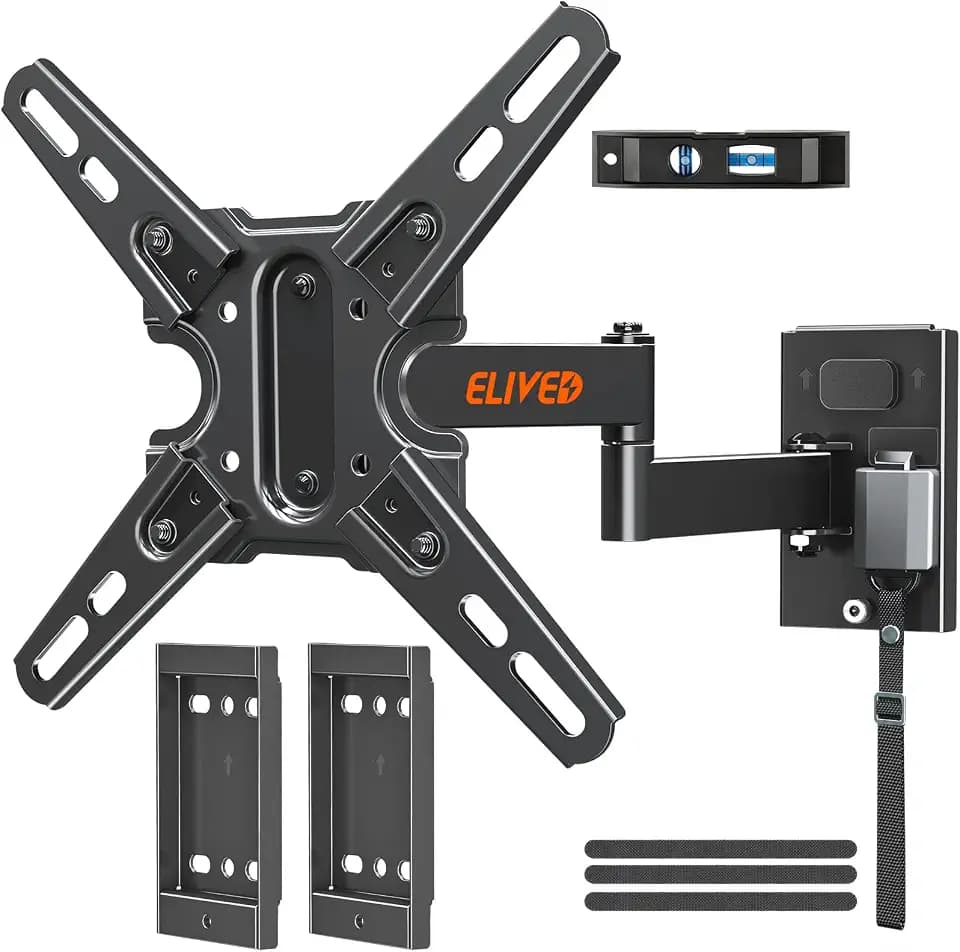Lockable RV TV Mount for 13-43" TVs, Dual Wall Plates for Camper Trailer