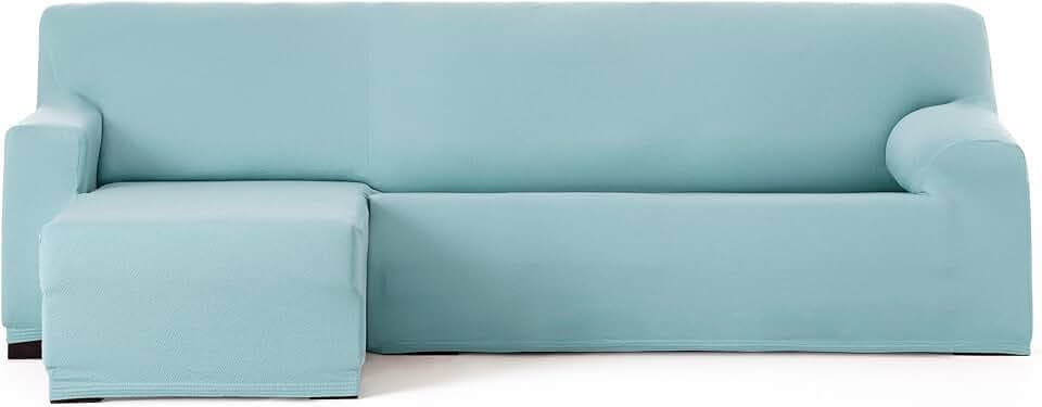 Eysa Bi-elastischer Sofabezug für Chaiselongue, mit kurzem Arm auf der linken Seite, Farbe Marineblau, Harlem-Design