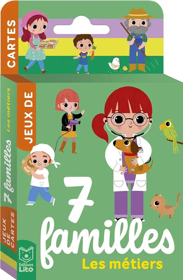Jeu de 7 familles métiers enfant dès 5 ans – 42 cartes – jeu de cartes éducatif sur les métiers