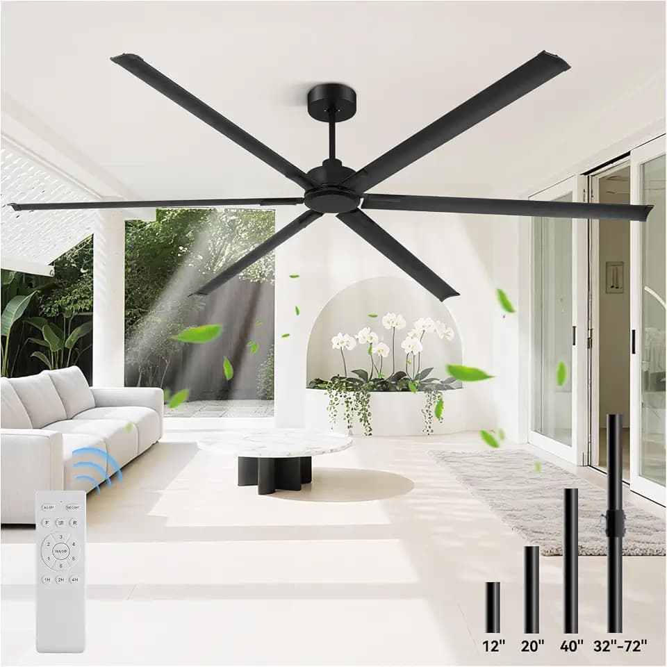 120 Inch Industrial Big Assed Ceiling Fan with no Light