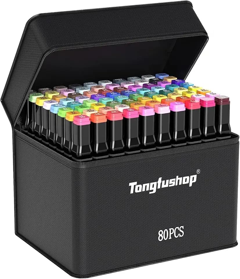 Tongfushop 80 Alkohol Stifte Set, Doppelspitzen, 2 Sek. schnelltrocknend