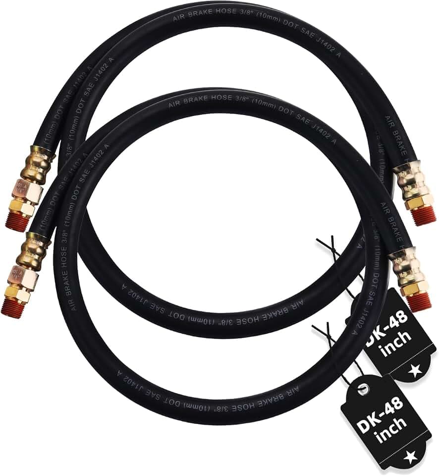 2PCS 3/8" Air Brake Chamber Hose with PTFE Tape