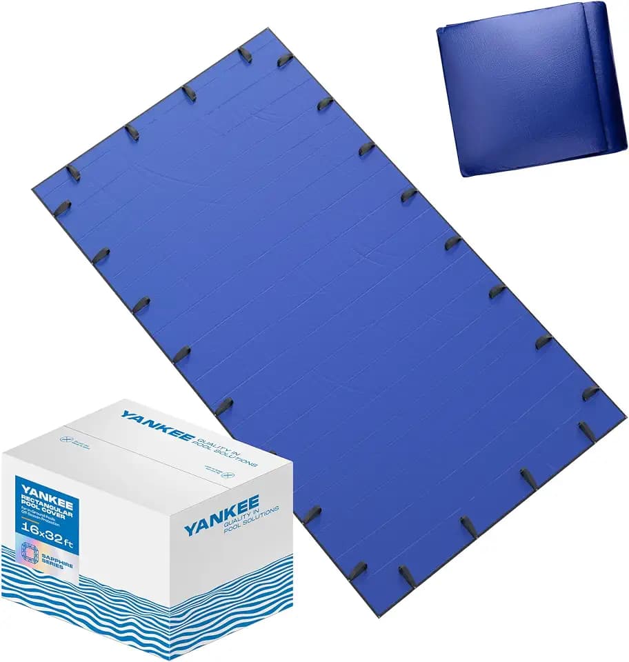 Yankee Pool Cover for 16x32 ft Rectangular Pool: Extra Thick & Durable | Sapphire Series of Premium Cold- and UV-Resistant In-Ground Pool Protection