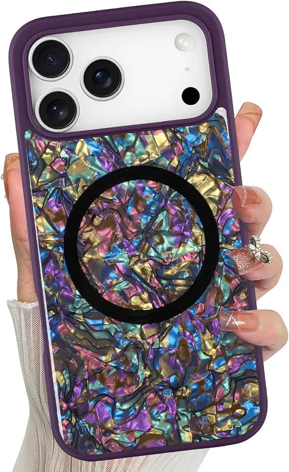 Magnetic for iPhone 17 Pro Max Case Abalone Shell, Elegant Purple