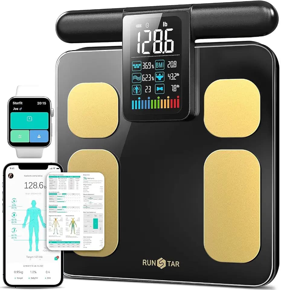 RunStar 8-Electrode Scale for Body Weight, Color Screen Handle, 50+ Metrics