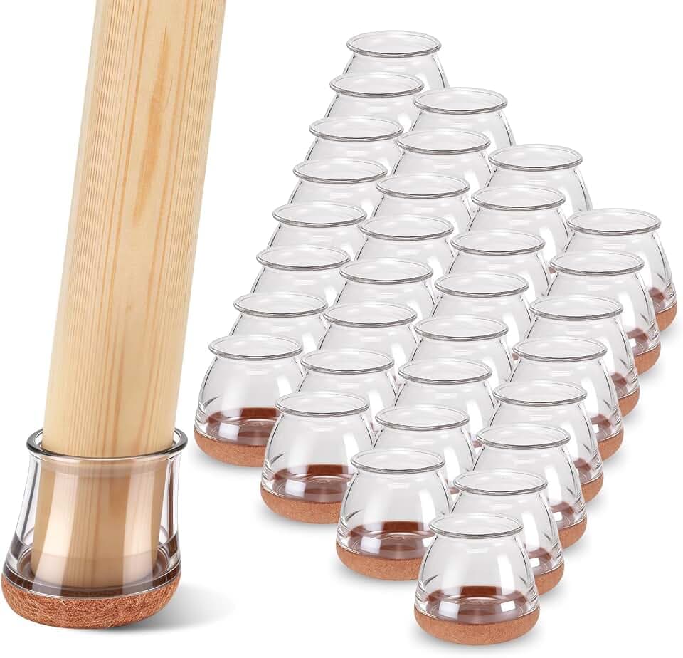 32 Pack Round Chair Leg Floor Protectors for Hardwood Floors