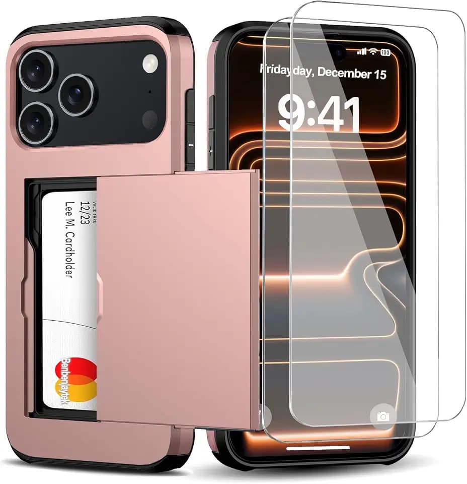 for iPhone 18 Pro & iPhone 17 Pro Wallet Case, Rose Gold