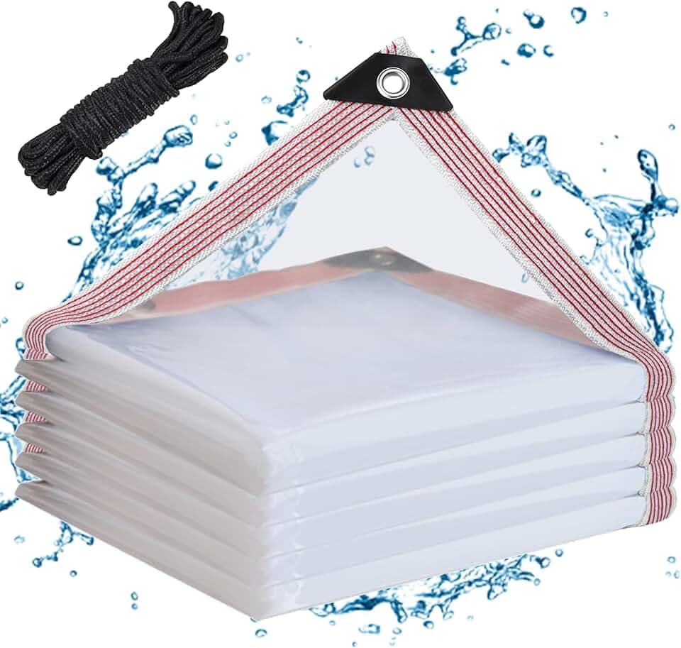 Clear Waterproof Tarp Heavy Duty 4x6ft,90% Transparent Vinyl Plastic