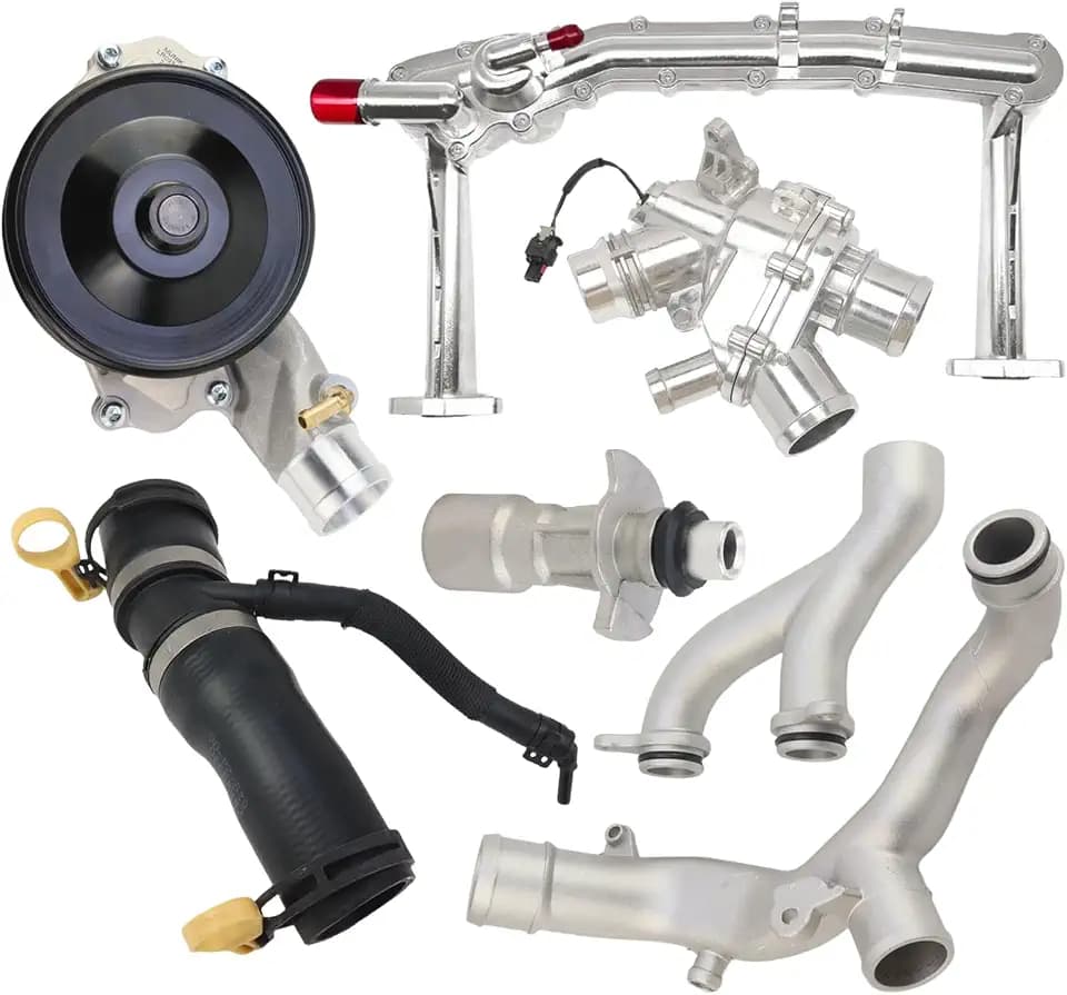 Upgraded Aluminum Coolant Water Pipe System Kit for Jaguar F-Type F-Pace XF XJ Discovery, for Range Rover 2010-2021, OE# LR092992 LR109401 LR109401 LR090630 LR048474 LR097165 LR107288